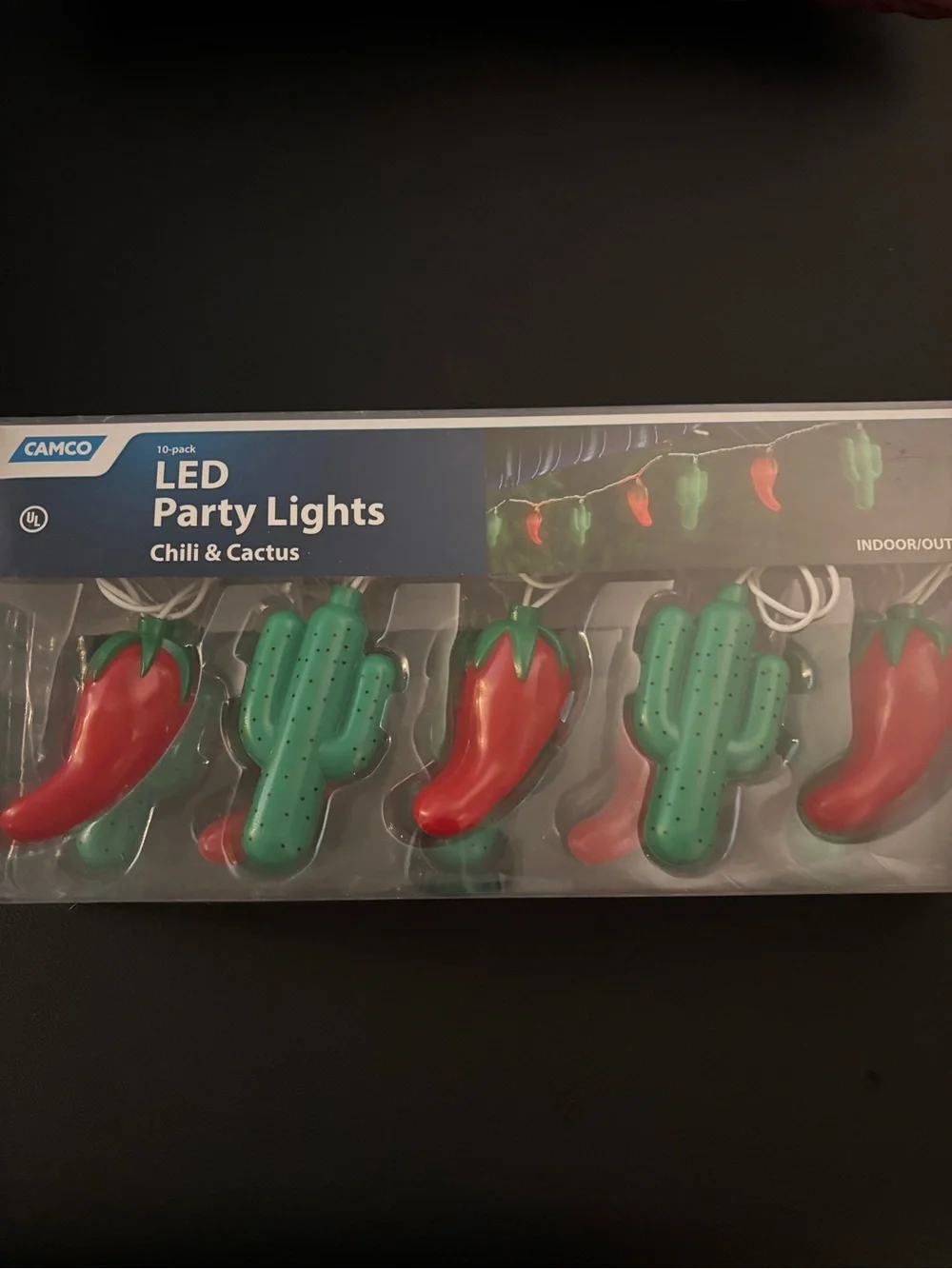 Indoor/Outdoor LED Chili & Cactus Party Lights - Red and Green